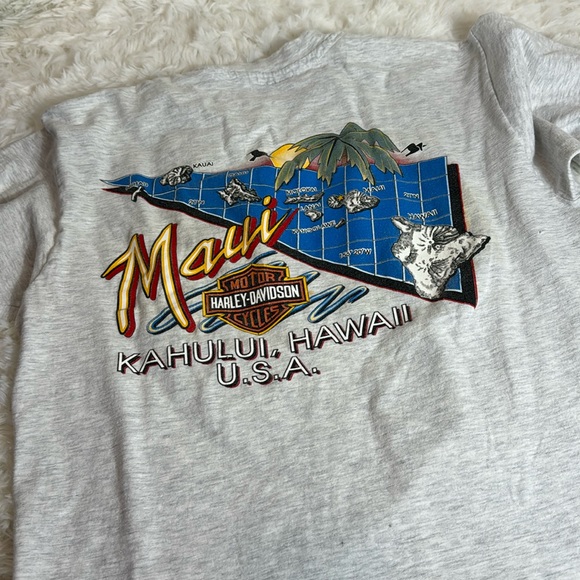 Harley-Davidson Other - Harley Davidson Maui Hawaii Gray T-Shirt Tee-Vintage-Single Stitch-Unisex-90s-L